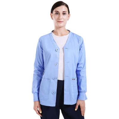 China 2022 Medical Natural Uniforms Warm-Up Unisex Nurse Work Wear Scrub Jacket for Hospital New Style Scrubs Nursing Uniforms Coats for sale