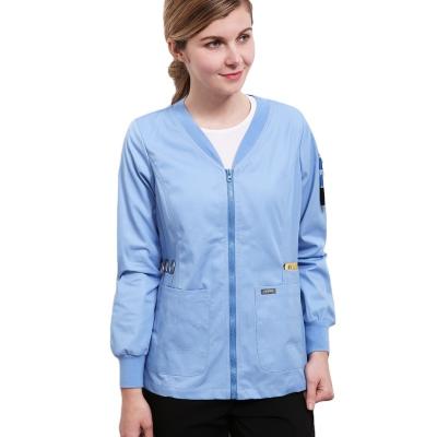 China Medical Unform Hot Selling Product Scrubs Long Sleeve Zipper Comfortable Unisex Medical Nurse Jacket for sale