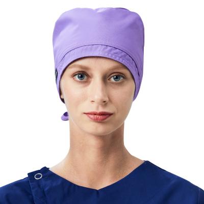 China Practical High Quality Hospital Scrubs Hat Unisex Nursing Scrubs Beauty Cap Adjustable Nurse Hats Pet Nursing Scrubs Hats With Sweat Bands for sale