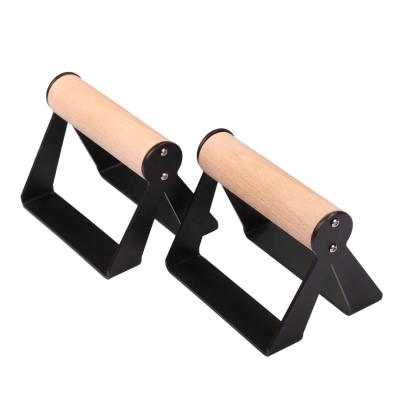 China Aifun Factory Price Fitness Bodybuilding Exerciser Metal Steel Muscle Handle Lift Up Bar Wooden Push Ups Racks for sale