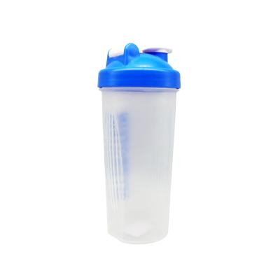 China Custom Viable Logo Gym Protein Shaker Bottles Water With Scale Cup Plastic Powder Shakers Sports Water Bottles 600ml With Mixer Ball for sale