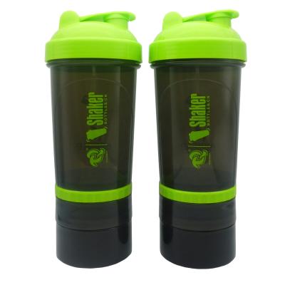 China Aifun Olerd 16oz Viable Wholesale Classic Gym Shaker Bottle With Pill Organizer And Storage For Protein Powder for sale