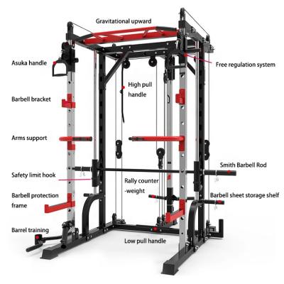 China Trainer and Smith Machine Combo All In Universal Functional One Ultimate Home Gym Strength Solution Fitness Machine Rack Commercial Grade for sale