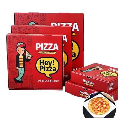 China Recyclable Manufacturers Wholesale Custom Logo Printed 12 Inch Red Corrugated Pizza Packaging Box for sale