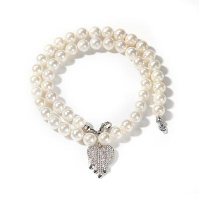 China Durable High Quality Fashion Heart Pendant Beads Necklaces For Women for sale