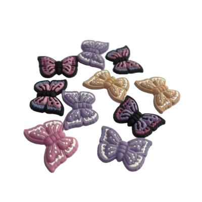 China Custom Made Eco-friendly PVC Cartoon Soft Rubber Pvc Logo Butterfly Shoe Charms For Shoes Accessories for sale