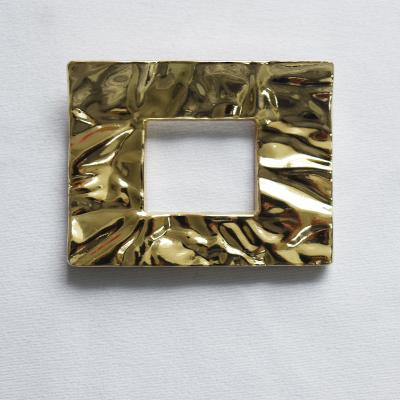 China Shoe Accessories Vintage Hollow Gold Square Shoe Buckle Zinc Alloy Square Buckle Suitable For Shoes And Bags for sale