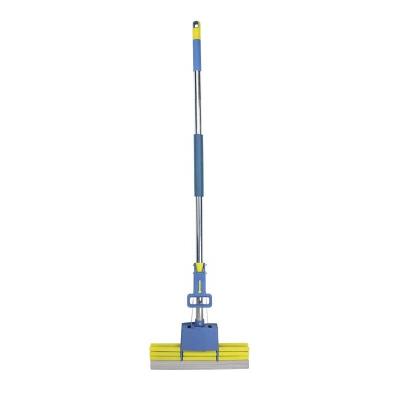 China Sustainable Tools Cleaning Brooms Hand Free Easy Use Wet & Dry Sponge PVA Mop With Single Telescopic Handle for sale