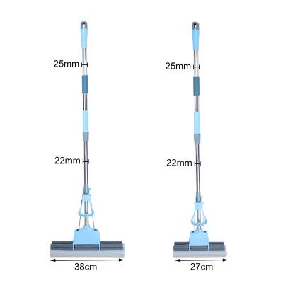 China 38cm Large PVA Handle Whiteboard Compression Mop Cotton Sustainable Foldable Head Household Cleaning Wiping Washing for sale