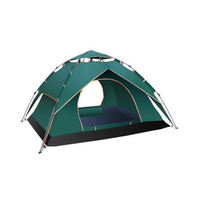 China Diagonal Tying Type Double Layer Travel Folding Large 4 Person Outdoor Waterproof Camping Tent for sale