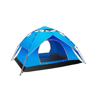 China Diagonal Tie Type Pop Up Double Layer Travel Folding 4 People Waterproof Luxury Outdoor Family Camping Tent for sale