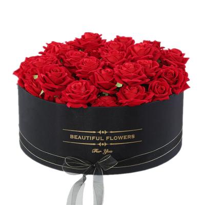 China Handmade 99 rose 2 flower box pots set reasonable prices extra large big size VIP large size flower gift packaging round box competitive luxury for sale