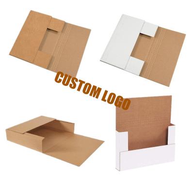 China Recycled Materials Letter Shape Announcement Box Brown Kraft Paper Corrugated Cardboard Paper White Shipping Mailer Box For Clothing T-shirt Packaging Packaging for sale