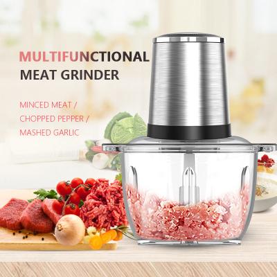 China Hotel Food Chopper Food Processor 2.0L Electric Glass Bowl Grinder for Meat Vegetables Fruits and Nuts for sale