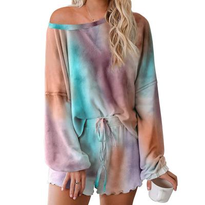 China QUICK DRY Women's Long Sleeve Tie Dye Pajamas Loungewear Set for sale