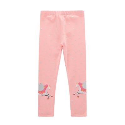 China Kids Cotton Anti-Static Applique Printed Unicorn Pants Girls Full Length Gaiters for sale