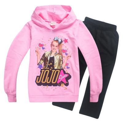 China JOJO SIWA kids casual costume girls spring autumn long sleeve hoodie jacket and pants sets kids 2 piece outfit sets for sale