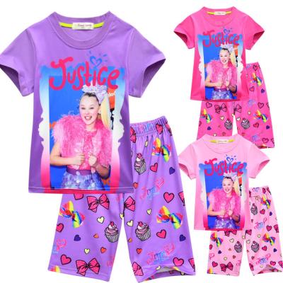 China Breathable Summer Jojo Siwa Pajamas Children's Girl's Homewear Set for sale