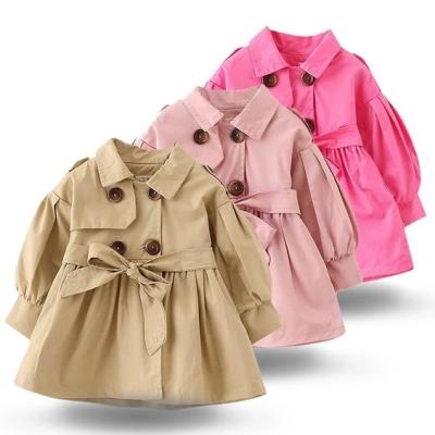 China Child Anorak Babies Double Breasted Solid Trench Coat Anti-Shrink for sale