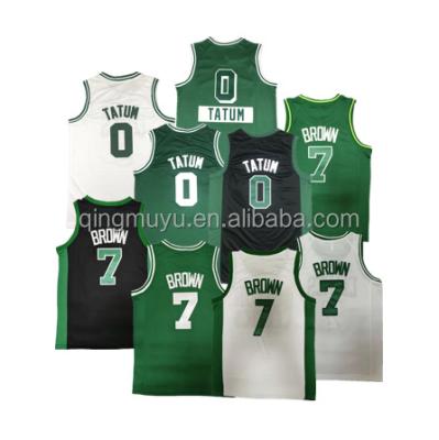 China Best BST Jersey #0 Jayson Tatum #7 Brown Quilted Basketball T-Shirt Antibacterial Tank Top for sale