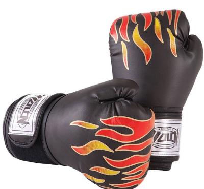 China 360 Wraparound Strap Boxing Training Gloves , OEM PU Black Boxing Gloves for sale