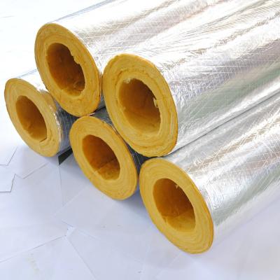 China Sound Insulation Fire Resistant Strength Factory Manufacturing High Density Insulation Pipe Aluminum Foil Insulation Fire Retardant Glass Wool Pipe for sale