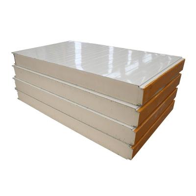 China Good Quality Modern PU Polyurethane Insulated Color Galvanized Steel Plate Roof Sandwich Panel for sale