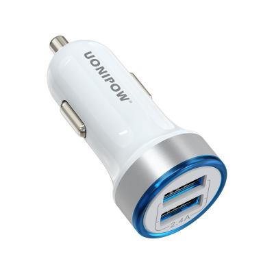 China Universal Mobile Phone Car 12w Charger 2 New Usb Led Light Mobile Car Charger Fast Charging 2.4A Car Charger for sale