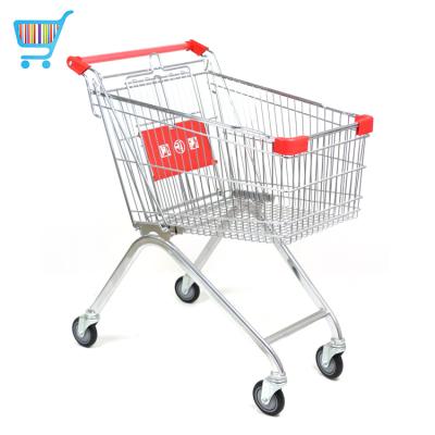 China Cheapest Unfolding Trolley 212l Older Shopping Trolley 4 Wheel European Supermarket Shopping Trolley for sale