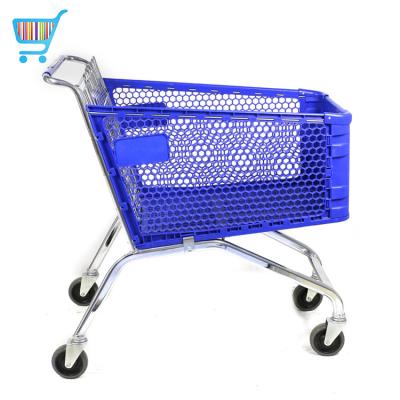 China Unveiling Design Store Grocery Market Trolley Metal Push Cart Trolley Shop Troley Europe for sale