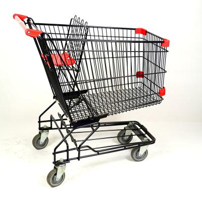 China Unfolding Store Shop Trolley Cart Mesh Cart For Supermarket Transparent Shopping Trolley for sale