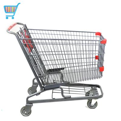 China Unfolding 2 Tier Double 2 Handing Carry Supermarket Store Metal Basket Used Shopping Trolley For Sale for sale