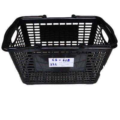 China Manufacturer Wholesale Cute Mini Plastic Shopping Basket with 2 Handles for Market and Stores Storage Basket CS (610-630) for sale