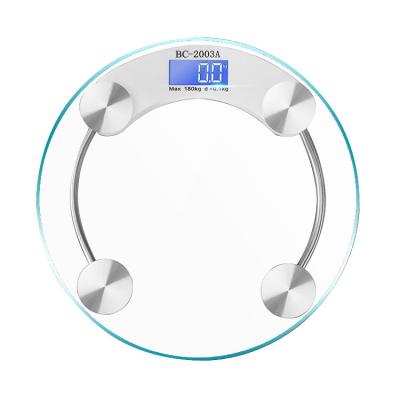 China Tempered Glass Personal Battery Weighing Personal Round Smart Digital Body Fat Scale for sale