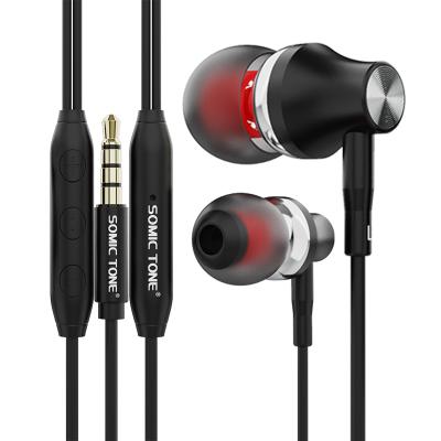 China Perfect Sound Bass Headphones Universal 3.5 Mm Plug Wired Metal Earbuds Earphone With HD Mic For Calls for sale