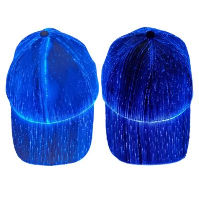 China JOINT Custom Luminescent Hats LED Luminescent Hats Club Disco Concert Fiber Optic Hat Luminescent Baseball Cap for sale