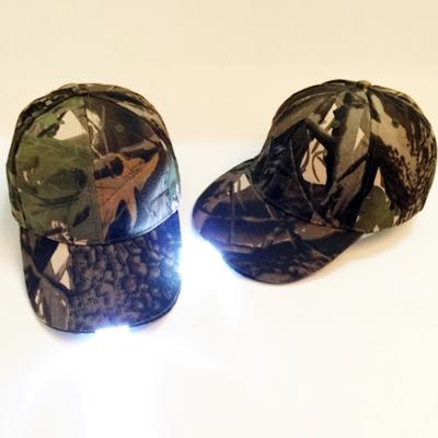 China JOINT Customs Lead Caps Sport Hat With Camouflage Led Lightweight Baseball Caps Fishing Hat With Embroidery Logo for sale