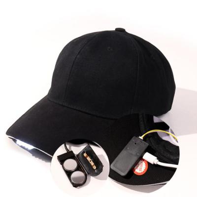 China COMMON Custom LOGO Fishing Rechargeable Cap LED Headlamp Headlight Night Lighting 6 Panel Baseball Cap for sale