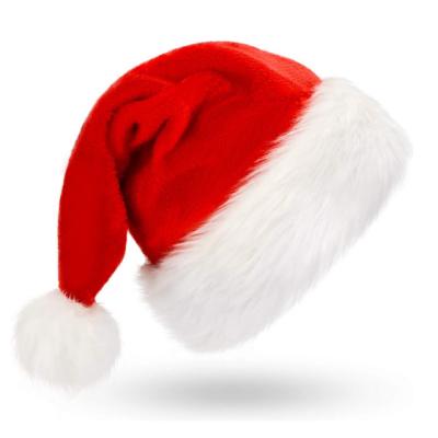 China Adult Classic Christmas Santa Claus Christmas Hat Kids Plush Merry Christmas Supplies Decorated Felt Santa Claus Hat for sale