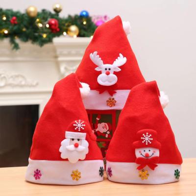 China Plush Christmas Kids Hats With Lights Santa Claus Christmas Hat Customize Pet Christmas Hats for sale