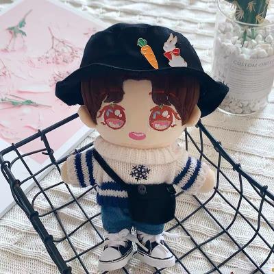 China Image spot 20cm star doll doll black fisherman hat love bean accessories baseball cap for sale