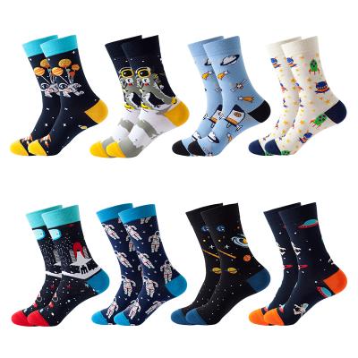 China Customized popular QUICK DRY creative logo cotton men's women skateboard hip hop space photo new design crazy socks for sale