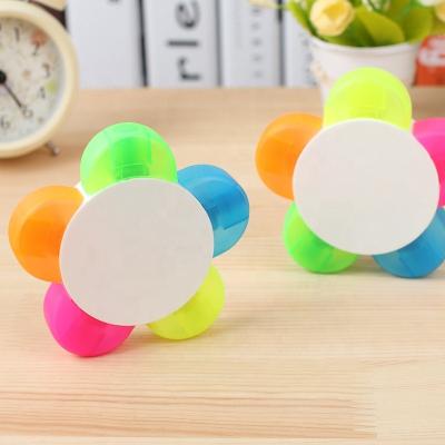 China office & Promotional Plastic School Markers Flower Petals Five Colors Highlighter Pen Suitable For Kids for sale