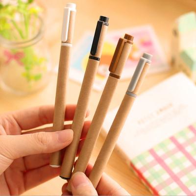 China office & Eco-friendly School Promotional Pen Gel Pen Recycled Kraft Paper Pen With Customized Logo for sale