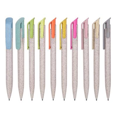 China Promotional Eco Pen Wheat Straw Pen New Arrivals Eco-friendly Ballpoint Pen With Custom Logo for sale