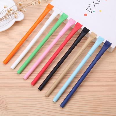 China office & Special school pen cheap price eco paper pen suitable for kids children use recyclable roller pen wrapping paper ballpoint pen for sale