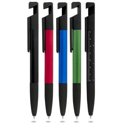 China 6in1 Tool Pen Tool Multi Function Stylus Ballpoint Pen Phone Holder Screwdriver Ruler for sale