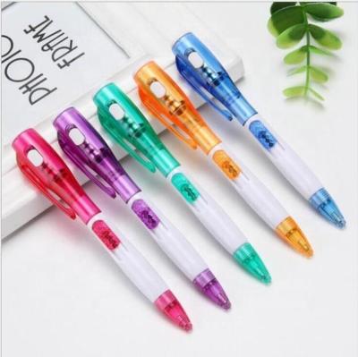 China office & School Promotional Pen Multifunctional Plastic School and Office Used Ballpoint Pen with Led Light for sale