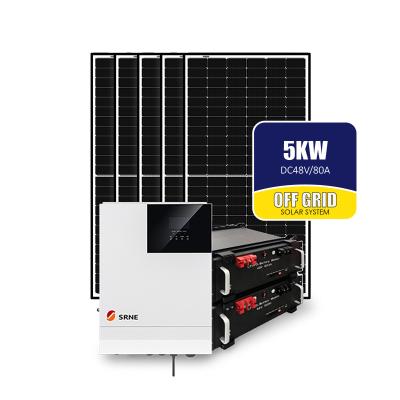 China Home Essolx 5kw Off Grid 48v 80a MPPT Lithium Ion Battery 2 In 1 PV Combiner Box Solar Generator Set for sale