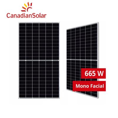 China Canadian BiHiKu7 Perc 665w Mono Bifacial Solar Panel 210mm*210mm for sale